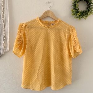 Monteau Los Angeles polka dot blouse sz L